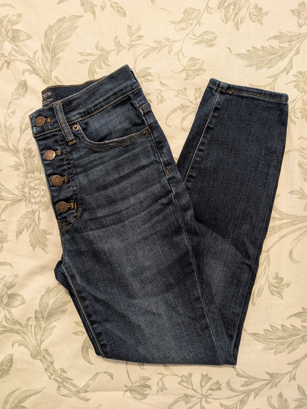 J. Crew Dark Wash 9" High-Rise Skinny Button-Fly Jeans